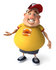 #47102 Royalty-Free (RF) Illustration Of A 3d Fat Burger Boy Mascot Gesturing With One Hand by Julos