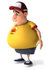 #47104 Royalty-Free (RF) Illustration Of A 3d Fat Burger Boy Mascot Standing And Facing Left by Julos