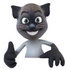 #47445 Royalty-Free (RF) Illustration Of A 3d Siamese Cat Mascot Giving The Thumbs Up And Standing Behind A Blank Sign by Julos