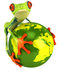 #47458 Royalty-Free (RF) Illustration Of A 3d Green Tree Frog Embracing The Earth by Julos