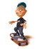 #47747 Royalty-Free (RF) Illustration Of A 3d White Boy Skateboarding - Version 2 by Julos