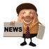 #47756 Royalty-Free (RF) Illustration Of A 3d Newsman Mascot Holding Up A Paper - Version 4 by Julos