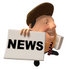 #47758 Royalty-Free (RF) Illustration Of A 3d Newsman Mascot Holding Up A Paper - Version 2 by Julos