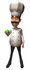 #47812 Royalty-Free (RF) Illustration Of A 3d Gourmet Chef Mascot Eating A Green Apple - Version 1 by Julos