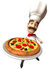 #47840 Royalty-Free (RF) Illustration Of A 3d Gourmet Chef Mascot Serving A Pizza Pie - Version 4 by Julos