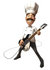 #47856 Royalty-Free (RF) Illustration Of A 3d Gourmet Chef Mascot Playing An Electric Guitar - Version 1 by Julos