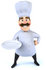 #47923 Royalty-Free (RF) Illustration Of A 3d Head Chef Mascot Holding A Plate - Version 1 by Julos