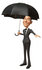 #48092 Royalty-Free (RF) Illustration Of A 3d White Collar Businessman Mascot Standing Under An Umbrella - Version 2 by Julos