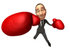 #48125 Royalty-Free (RF) Illustration Of A 3d White Collar Businessman Mascot Boxing - Version 1 by Julos