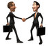 #48139 Royalty-Free (RF) Illustration Of A 3d White Collar Businessman Mascot Shaking Hands With A Colleague - Version 1 by Julos