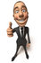 #48195 Royalty-Free (RF) Illustration Of A 3d White Collar Businessman Mascot Giving The Thumbs Up by Julos