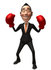 #48202 Royalty-Free (RF) Illustration Of A 3d White Collar Businessman Mascot Boxing - Version 2 by Julos