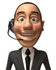 #48221 Royalty-Free (RF) Illustration Of A 3d White Collar Businessman Mascot Wearing A Headset - Version 1 by Julos