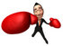 #48240 Royalty-Free (RF) Illustration Of A 3d White Collar Businessman Mascot Boxing - Version 6 by Julos