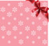 #48456 Clip Art Illustration Of A Pink Snowflake Background With A Red Xmas Bow Ribbon In The Upper Right Corner by pushkin