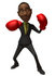 #48560 Royalty-Free (RF) 3d Illustration Of A Black Businessman Mascot Boxing - Version 3 by Julos