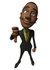 #48590 Royalty-Free (RF) 3d Illustration Of A Black Businessman Mascot Giving The Thumbs Down by Julos