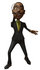 #48605 Royalty-Free (RF) 3d Illustration Of A Black Businessman Mascot Holding A Magnifying Glass - Version 1 by Julos