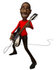 #48631 Royalty-Free (RF) Illustration Of A 3d Black Man Mascot Playing An Electric Guitar - Version 2 by Julos