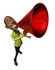 #48643 Royalty-Free (RF) Illustration Of A 3d Black Man Mascot Speaking Through A Megaphone - Version 5 by Julos