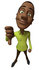 #48653 Royalty-Free (RF) Illustration Of A 3d Black Man Mascot Giving The Thumbs Down by Julos