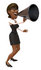 #48882 Royalty-Free (RF) Illustration Of A 3d Black Businesswoman Using A Megaphone - Version 2 by Julos