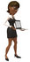#48886 Royalty-Free (RF) Illustration Of A 3d Black Businesswoman Holding A Laptop - Version 2 by Julos