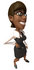 #48892 Royalty-Free (RF) Illustration Of A 3d Black Businesswoman Standing With One Hand On Her Hip - Version 3 by Julos