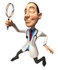 #48912 Royalty-Free (RF) Illustration Of A 3d White Male Doctor Using A Magnifying Glass - Version 4 by Julos