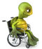 #49441 Royalty-Free (RF) Illustration Of A 3d Sad Green Turtle Mascot Pouting In A Wheelchair by Julos