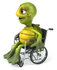 #49443 Royalty-Free (RF) Illustration Of A 3d Green Turtle Mascot Using A Wheelchair - Version 2 by Julos