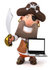 #49670 Royalty-Free (RF) Illustration Of A 3d Pirate Character Carrying A Laptop - Pose 2 by Julos