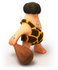 #49770 Royalty-Free (RF) Illustration Of A 3d Caveman Mascot Carrying A Club - Version 4 by Julos