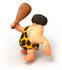 #49773 Royalty-Free (RF) Illustration Of A 3d Caveman Mascot Waving A Club - Version 4 by Julos