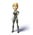 #49803 Royalty-Free (RF) Illustration Of A 3d Blond Businesswoman Mascot Standing And Facing Front - Version 1 by Julos