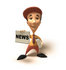 #49841 Royalty-Free (RF) Illustration Of A 3d News Boy Holding Up A Newspaper - Version 5 by Julos