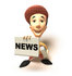 #49844 Royalty-Free (RF) Illustration Of A 3d News Boy Holding Up A Newspaper - Version 8 by Julos