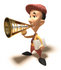 #49848 Royalty-Free (RF) Illustration Of A 3d News Boy Announcing News Through A Megaphone - Version 6 by Julos