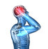 #49854 Royalty-Free (RF) Illustration Of A 3d Transparent Blue Human Body With A Migraine - Version 6 by Julos