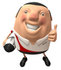 #49862 Royalty-Free (RF) Illustration Of A 3d Chubby Rugby Mascot Giving The Thumbs Up - Version 1 by Julos
