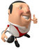 #49864 Royalty-Free (RF) Illustration Of A 3d Chubby Rugby Mascot Giving The Thumbs Up - Version 2 by Julos