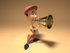 #49948 Royalty-Free (RF) Illustration Of A 3d News Boy Announcing News Through A Megaphone - Version 1 by Julos