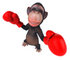 #49991 Royalty-Free (RF) Illustration Of A 3d Chimp Mascot Boxing - Pose 1 by Julos