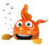 #49996 Royalty-Free (RF) Illustration Of A 3d Excited Goldfish Mascot With Bubbles, Holding A Blank Sign Board by Julos