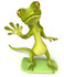 #50028 Royalty-Free (RF) Illustration Of A 3d Green Gecko Mascot Skateboarding - Version 1 by Julos