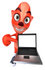 #50036 Royalty-Free (RF) Illustration Of A 3d Red Fox Mascot Holding A Laptop - Pose 4 by Julos