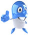 #50601 Royalty-Free (RF) Illustration Of A 3d Blue Pill Capsule Mascot Holding A Thumb Up by Julos