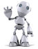 #50653 Royalty-Free (RF) Illustration Of A 3d White Robot Boy Mascot Standing And Waving by Julos