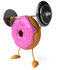#50704 Royalty-Free (RF) Illustration Of A 3d Pink Frosted Doughnut Weightlifting by Julos