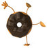 #50709 Royalty-Free (RF) Illustration Of A 3d Milk Chocolate Frosted Doughnut Mascot Doing A Cartwheel by Julos
